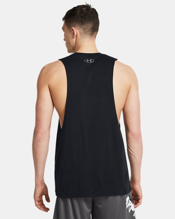 Men's UA Sportstyle Left Chest Cut-Off Tank in Black image number 1